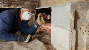 Close-up of a termite inspection